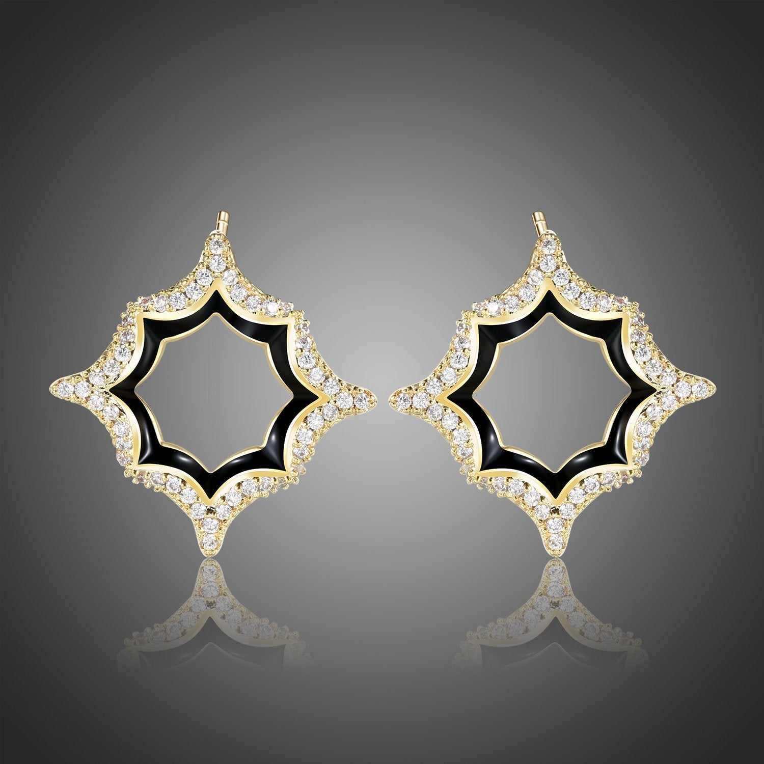 Luxury Geometric Stud Earrings -KPE0388 - KHAISTA Fashion Jewellery