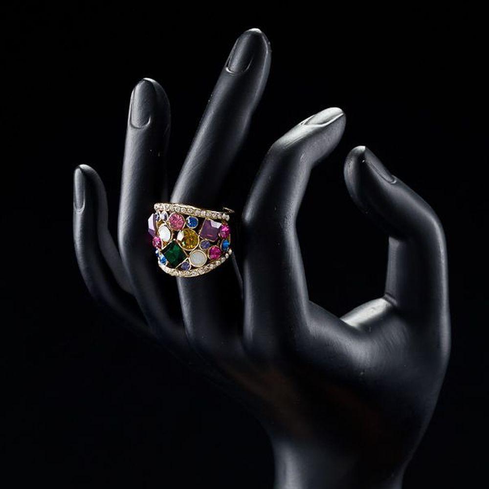 Multicolor Crystal Party Ring - KHAISTA Fashion Jewellery