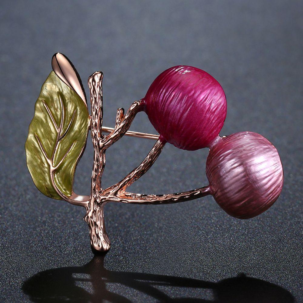 Multicolor Roast Paint Apple Tree Brooch - KHAISTA Fashion Jewellery
