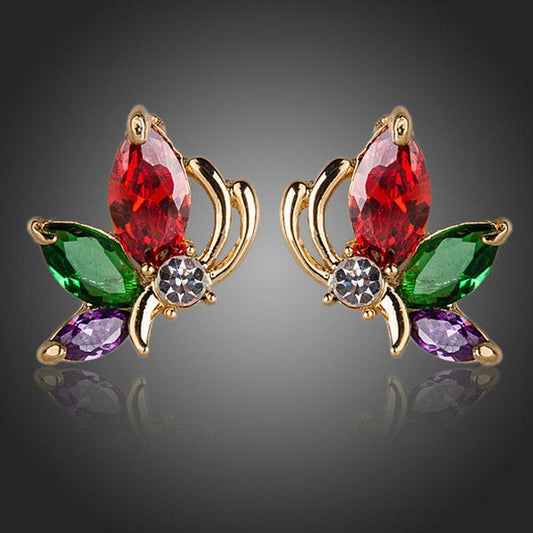 Multicolored Butterfly Stud Earrings - KHAISTA Fashion Jewellery