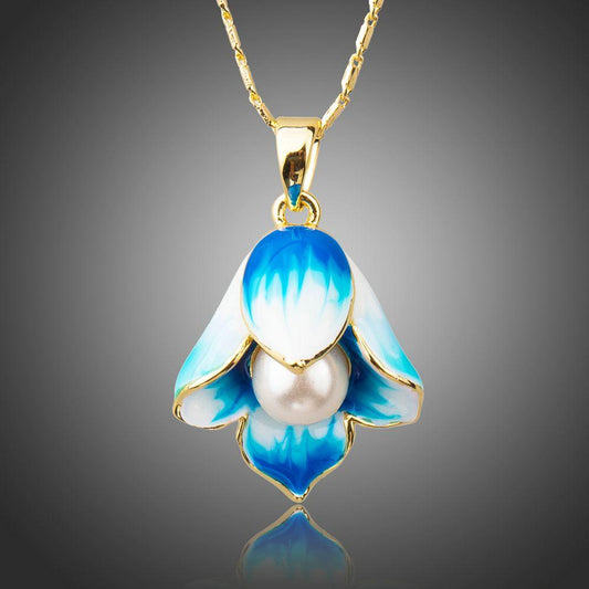 Oil Painting Pearl Flower Necklace KPN0205 - KHAISTA Fashion Jewellery