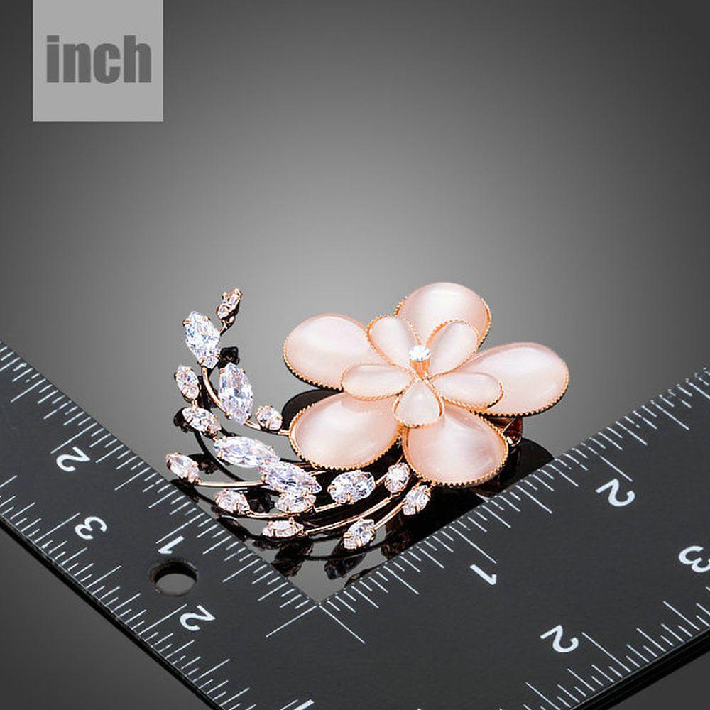 Opal Flower Pin Brooch for Women - KHAISTA Fashion Jewellery