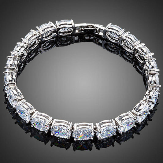 Oval Cubic Zirconia Tennis Bracelet for Woman - KHAISTA Fashion Jewellery