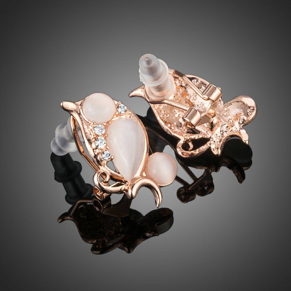 Peach Crystal Clip Earrings - KHAISTA Fashion Jewellery