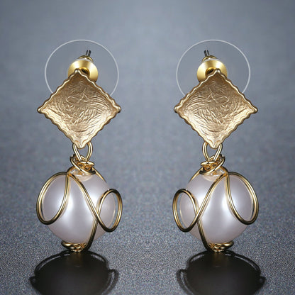 Pearl Drop Earrings for Women -KPE0378 - KHAISTA Fashion Jewellery