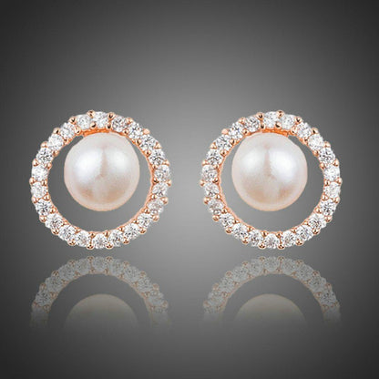 Pearl Eyeball Stud Earrings - KHAISTA Fashion Jewellery