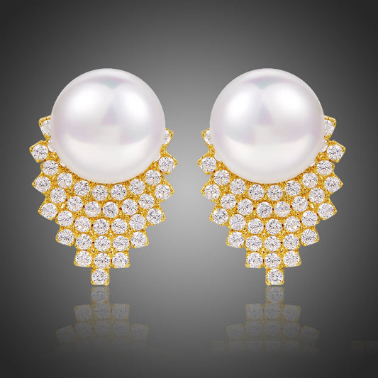 Pearl Stud Earrings for Women -KPE0362 - KHAISTA Fashion Jewellery