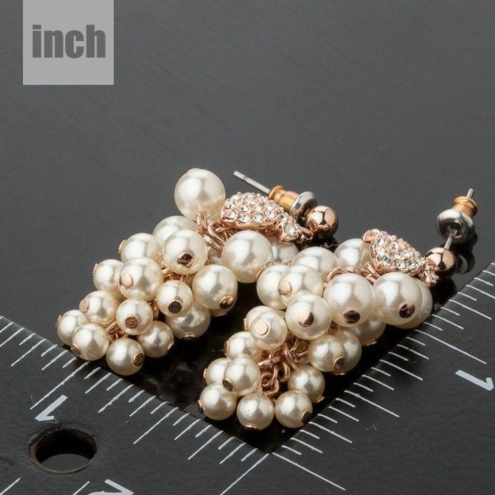 Pearls Cluster Drop Earrings - KHAISTA Fashion Jewellery