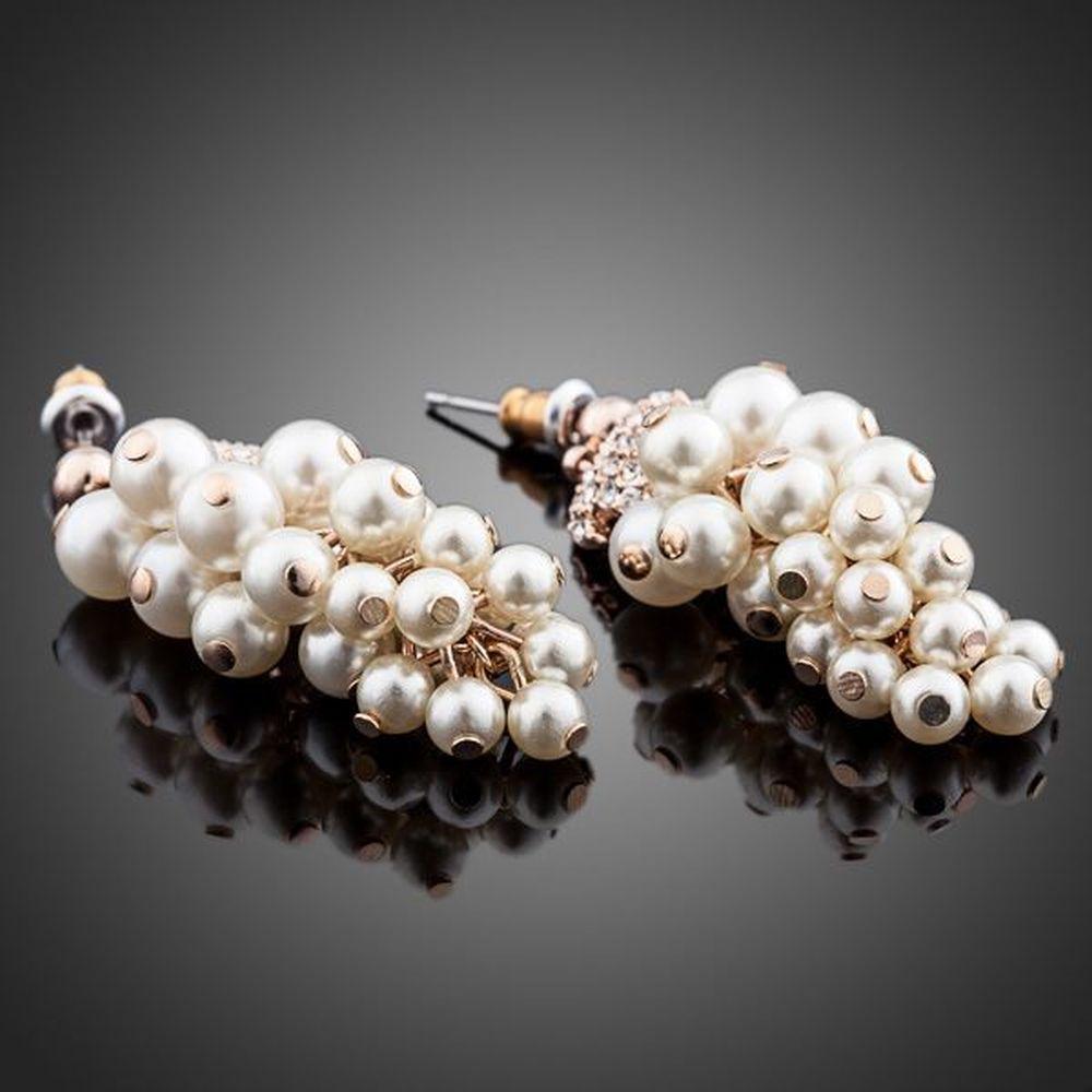 Pearls Cluster Drop Earrings - KHAISTA Fashion Jewellery