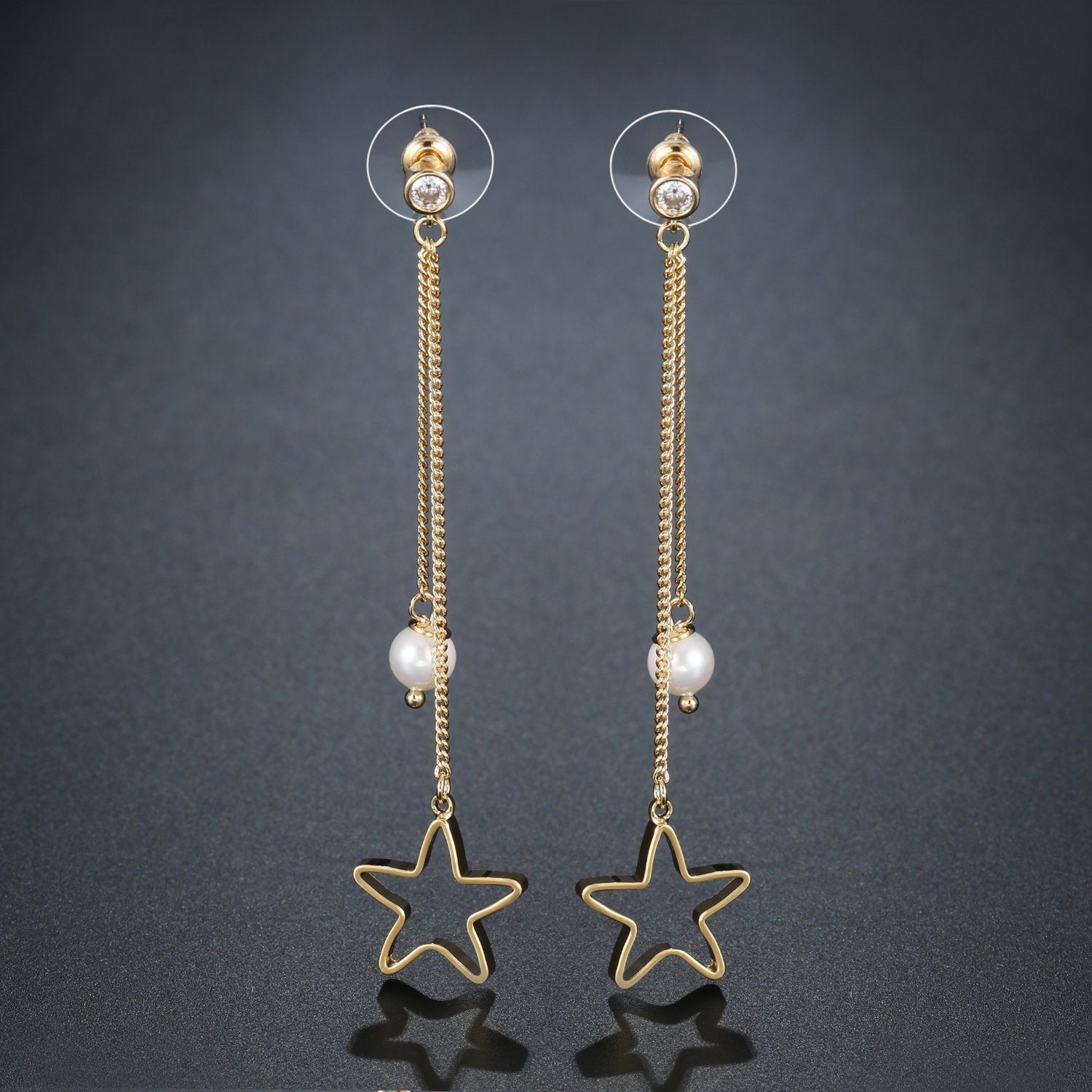 Pentagram Drop Earrings for Women -KPE0372 - KHAISTA Fashion Jewellery