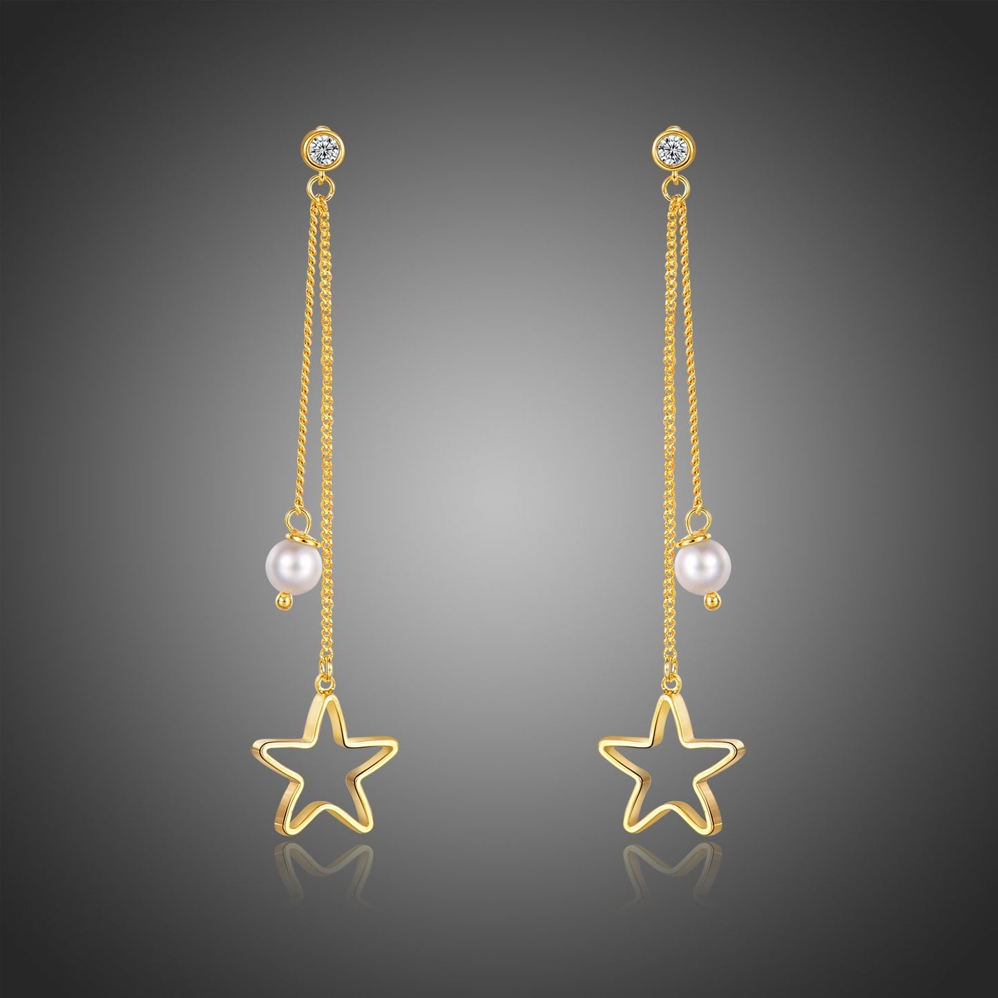 Pentagram Drop Earrings for Women -KPE0372 - KHAISTA Fashion Jewellery