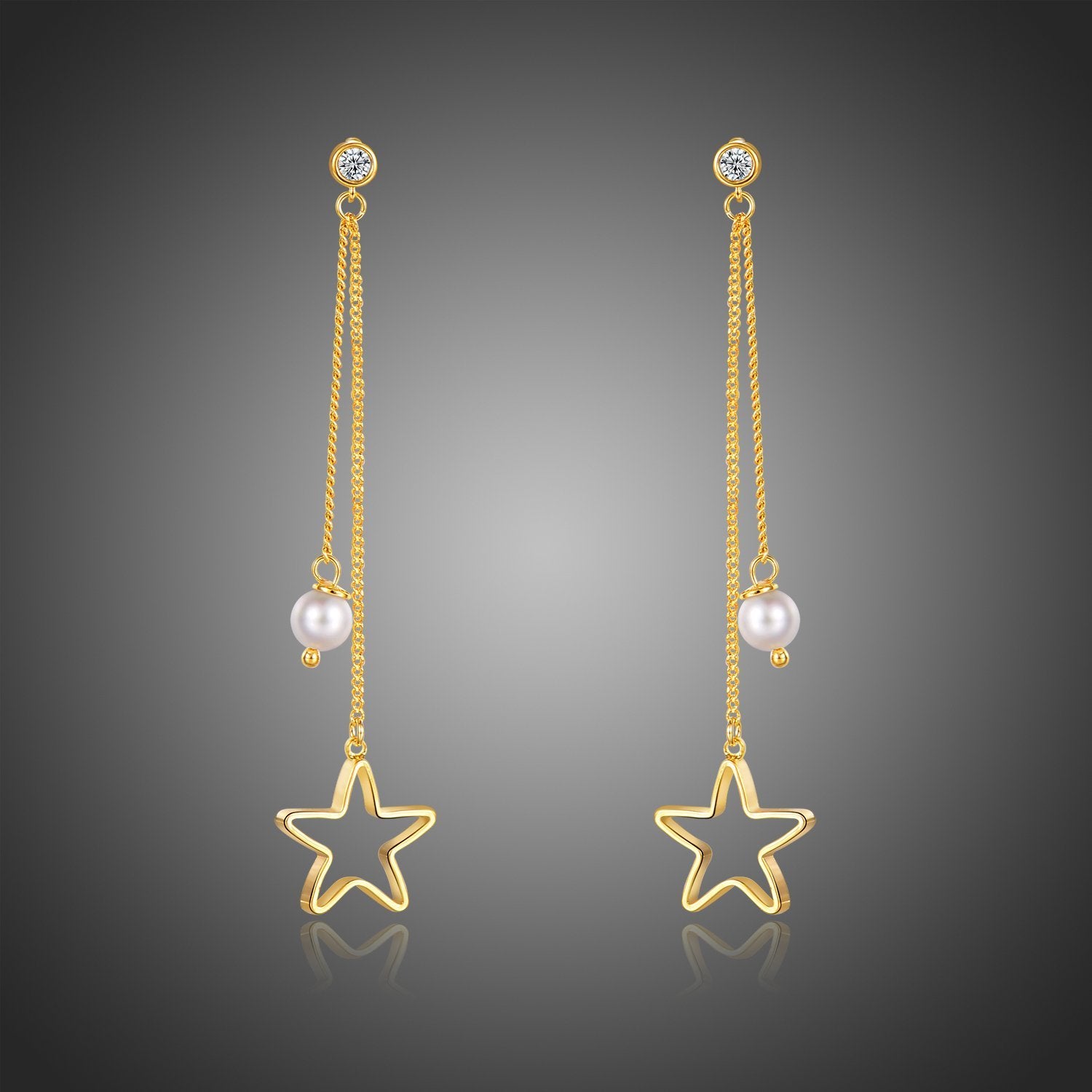 Pentagram Drop Earrings for Women -KPE0372 - KHAISTA Fashion Jewellery