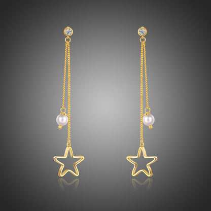 Pentagram Drop Earrings for Women -KPE0372 - KHAISTA Fashion Jewellery