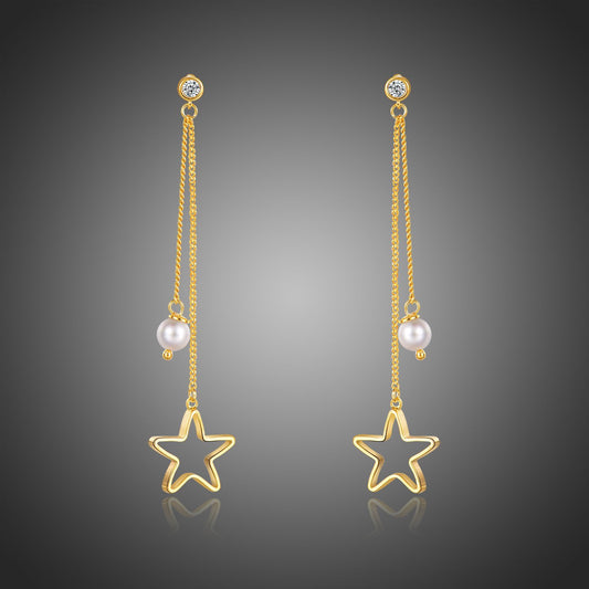 Pentagram Drop Earrings for Women -KPE0372 - KHAISTA Fashion Jewellery