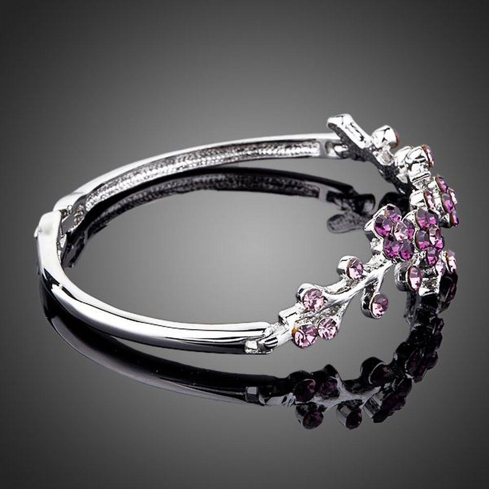 Purple Blossom Twig Bangle - KHAISTA Fashion Jewellery