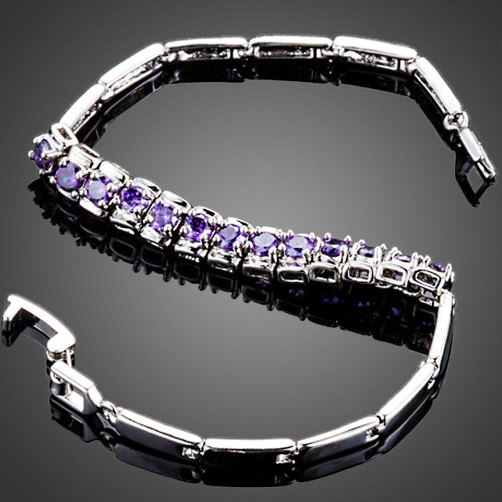 Purple Charm Toggle Clasp Cuff Bracelet - KHAISTA Fashion Jewellery