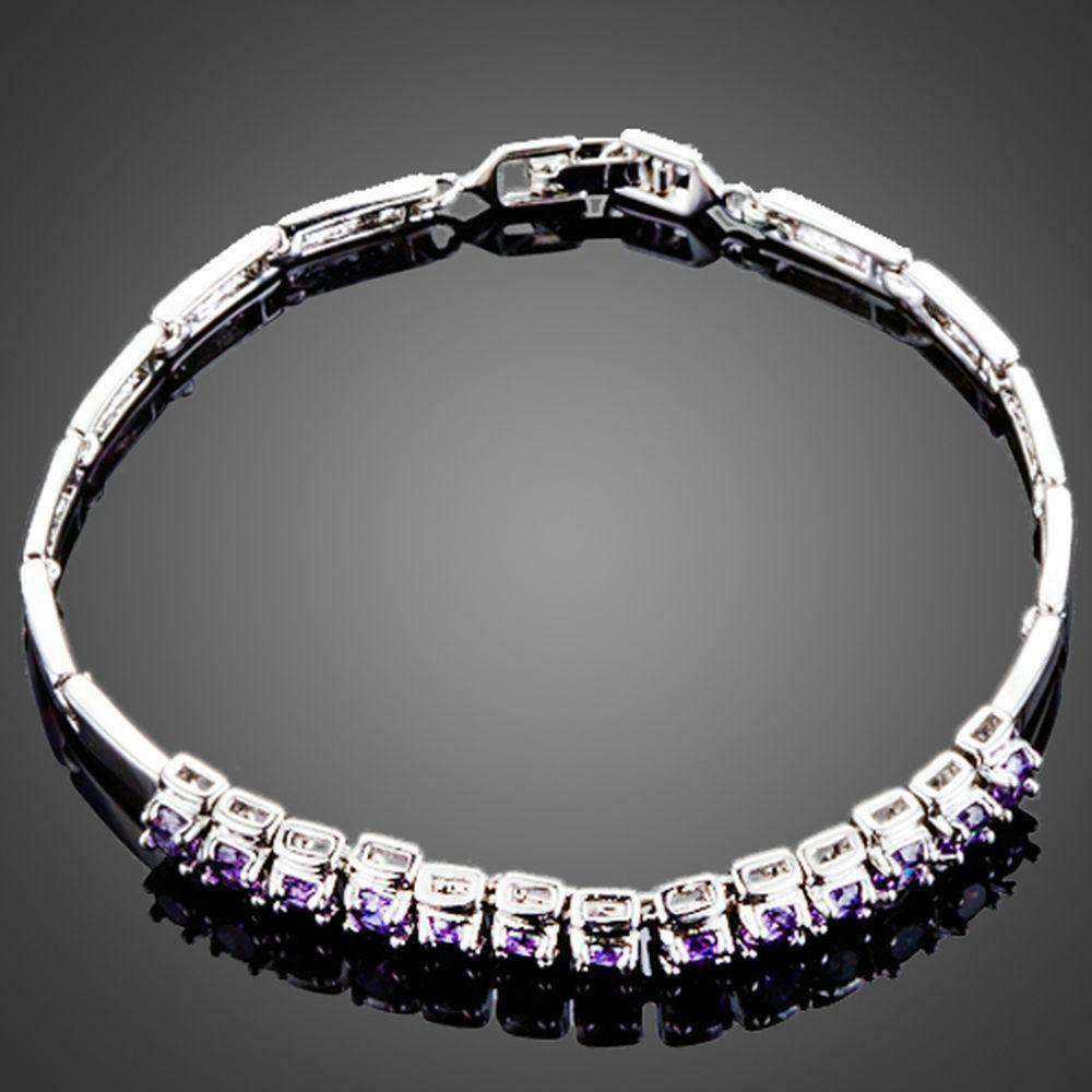 Purple Charm Toggle Clasp Cuff Bracelet - KHAISTA Fashion Jewellery