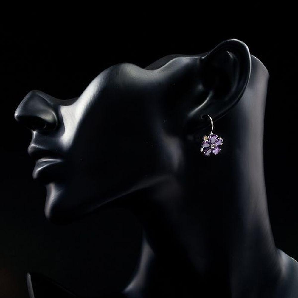 Purple Daisy Stud Earrings - KHAISTA Fashion Jewellery