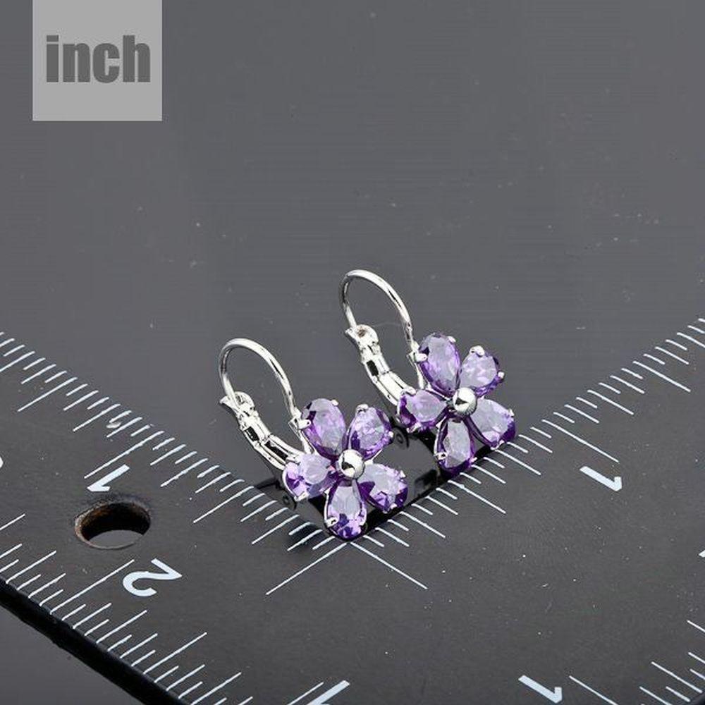 Purple Daisy Stud Earrings - KHAISTA Fashion Jewellery