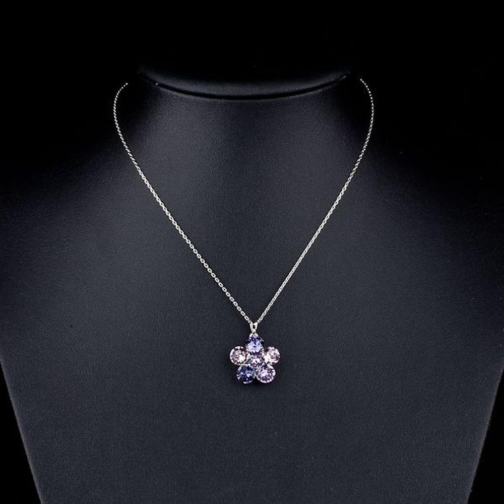 Purple Flower Necklace KPN0054 - KHAISTA Fashion Jewellery