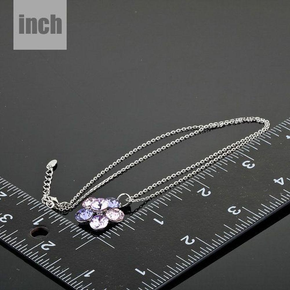 Purple Flower Necklace KPN0054 - KHAISTA Fashion Jewellery