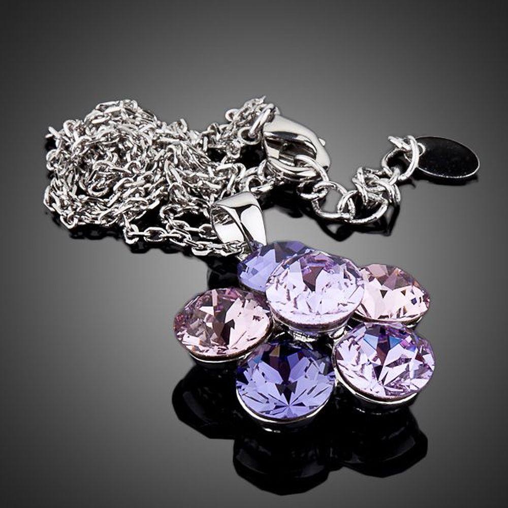 Purple Flower Necklace KPN0054 - KHAISTA Fashion Jewellery