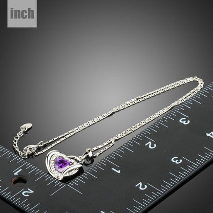 Purple Heart Necklace Pendant - KHAISTA Fashion Jewellery