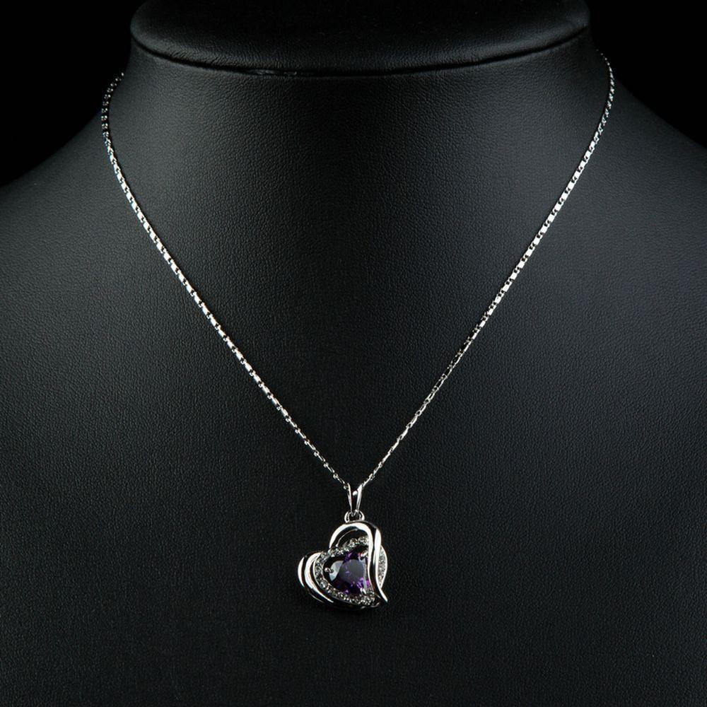 Purple Heart Necklace Pendant - KHAISTA Fashion Jewellery