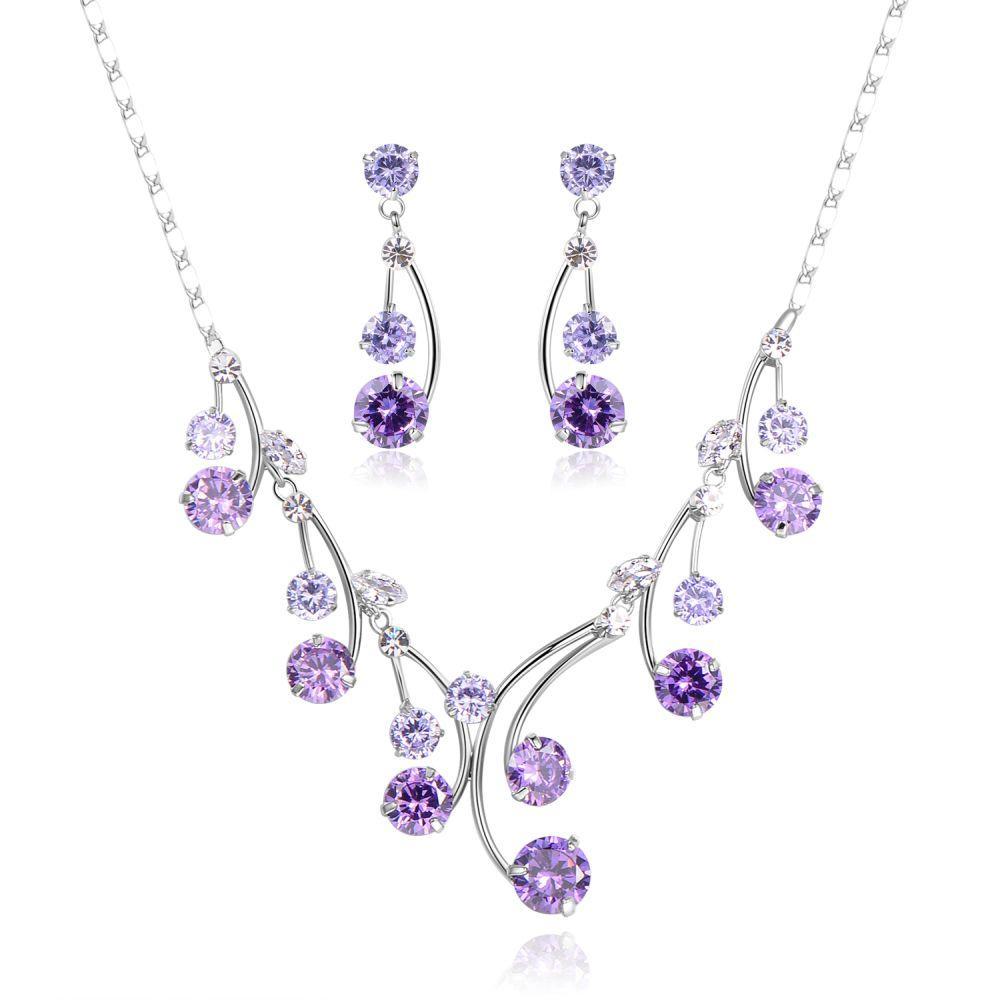 Purple wedding deals jewelry sets