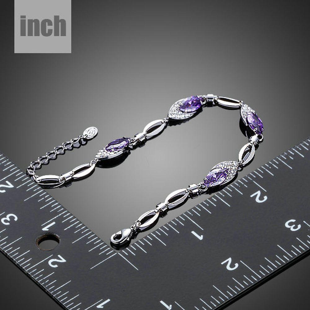 Purple Lightweight Cubic Zirconia Bracelet - KHAISTA Fashion Jewellery