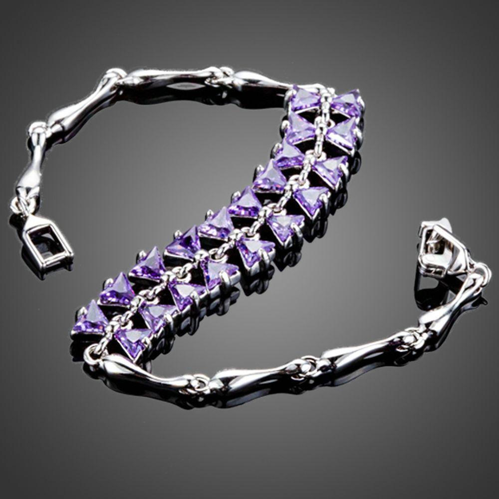 Purple Link Chain Bowknot Bracelet - KHAISTA Fashion Jewellery