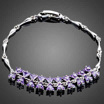 Purple Link Chain Bowknot Bracelet - KHAISTA Fashion Jewellery