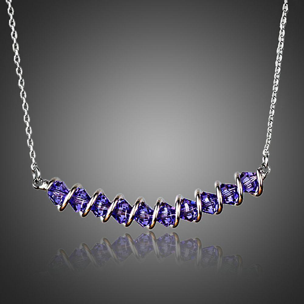 Purple Link Chain Pendant Necklace - KHAISTA Fashion Jewellery