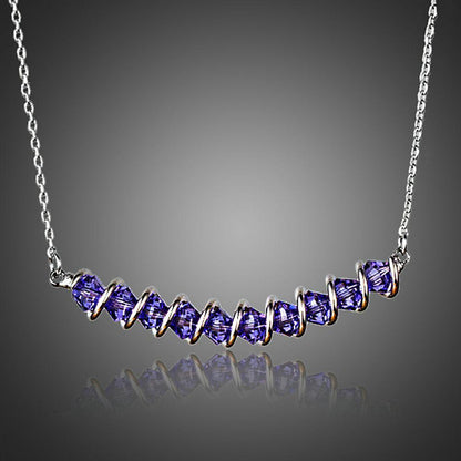 Purple Link Chain Pendant Necklace - KHAISTA Fashion Jewellery