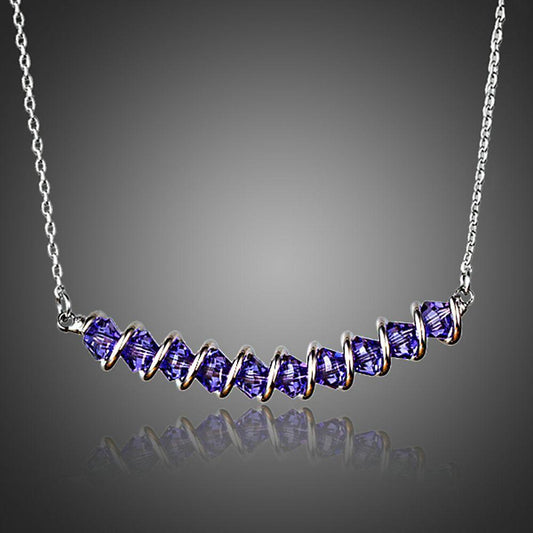 Purple Link Chain Pendant Necklace - KHAISTA Fashion Jewellery