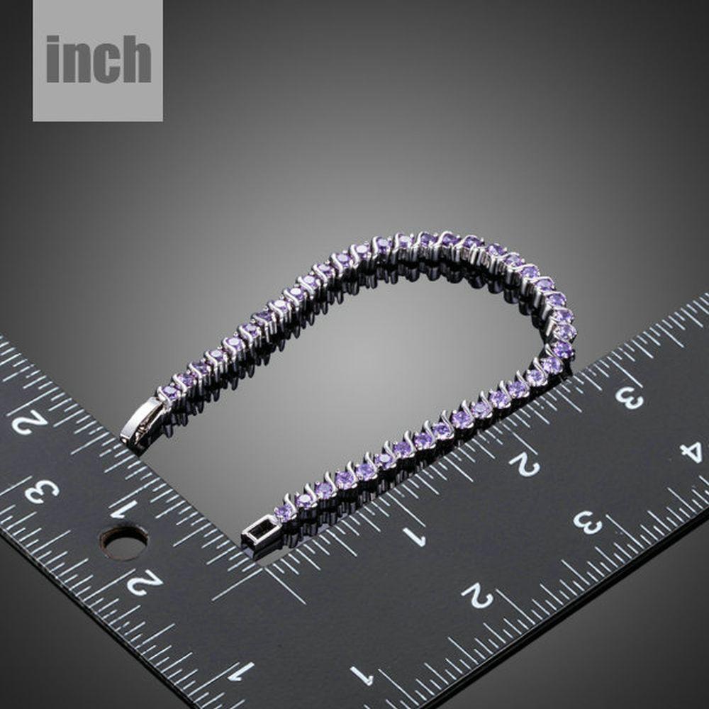 Purple Toggle Clasp Cubic Zirconia Bracelet - KHAISTA Fashion Jewellery