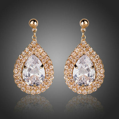 Raindrop Cubic Zirconia Drop Earrings - KHAISTA Fashion Jewellery