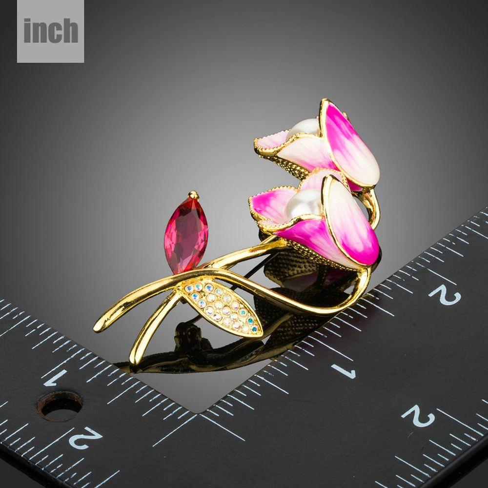 Red Artistic Flower Brooch - KHAISTA Fashion Jewellery