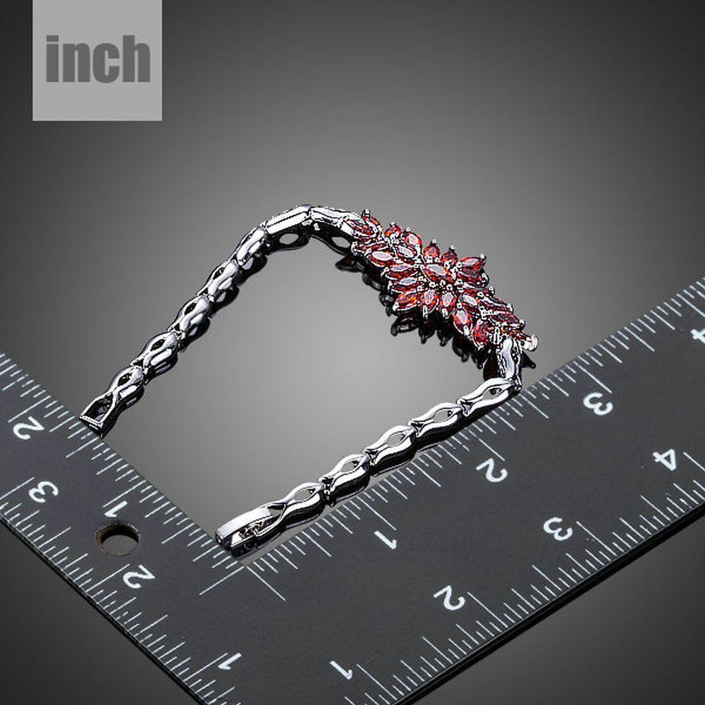 Red Cubic Zirconia Chain Link Bracelet - KHAISTA Fashion Jewellery