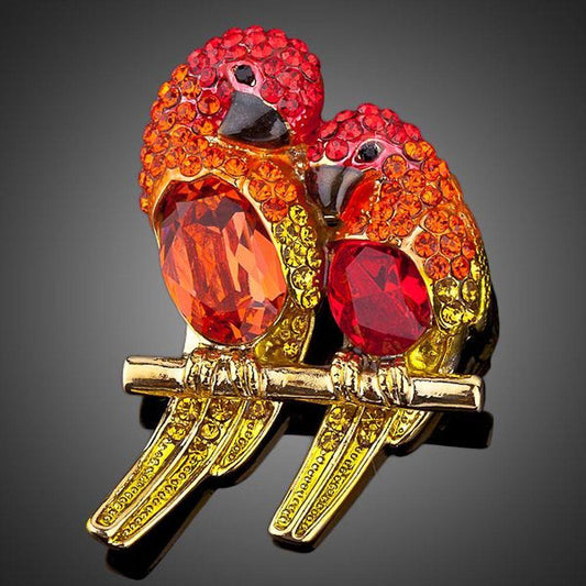 Red Lovebirds Pin Brooch - KHAISTA Fashion Jewellery