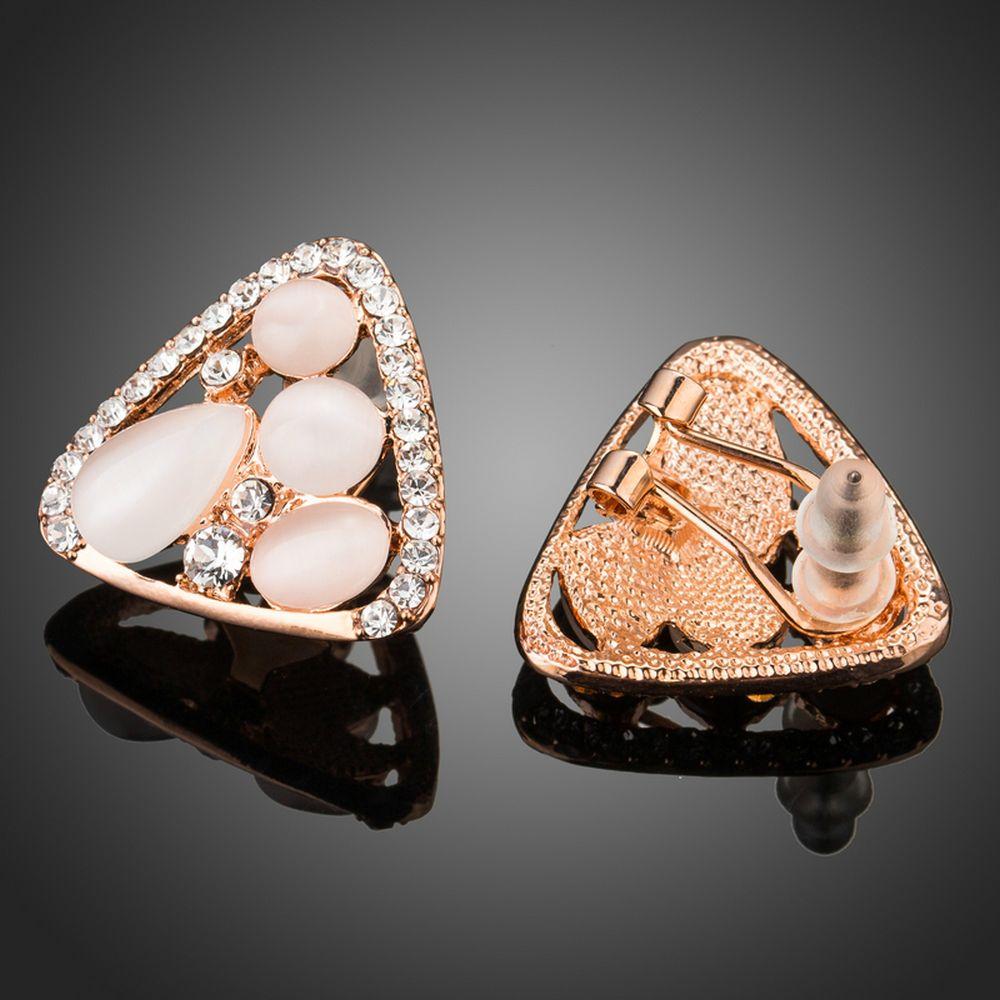 Rose Gold Clip Earrings -KPE0293 - KHAISTA Fashion Jewellery