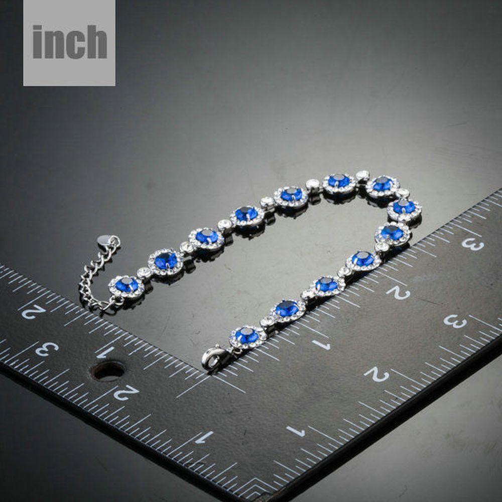 Round Blue CZ Stone Bracelet - KHAISTA Fashion Jewellery