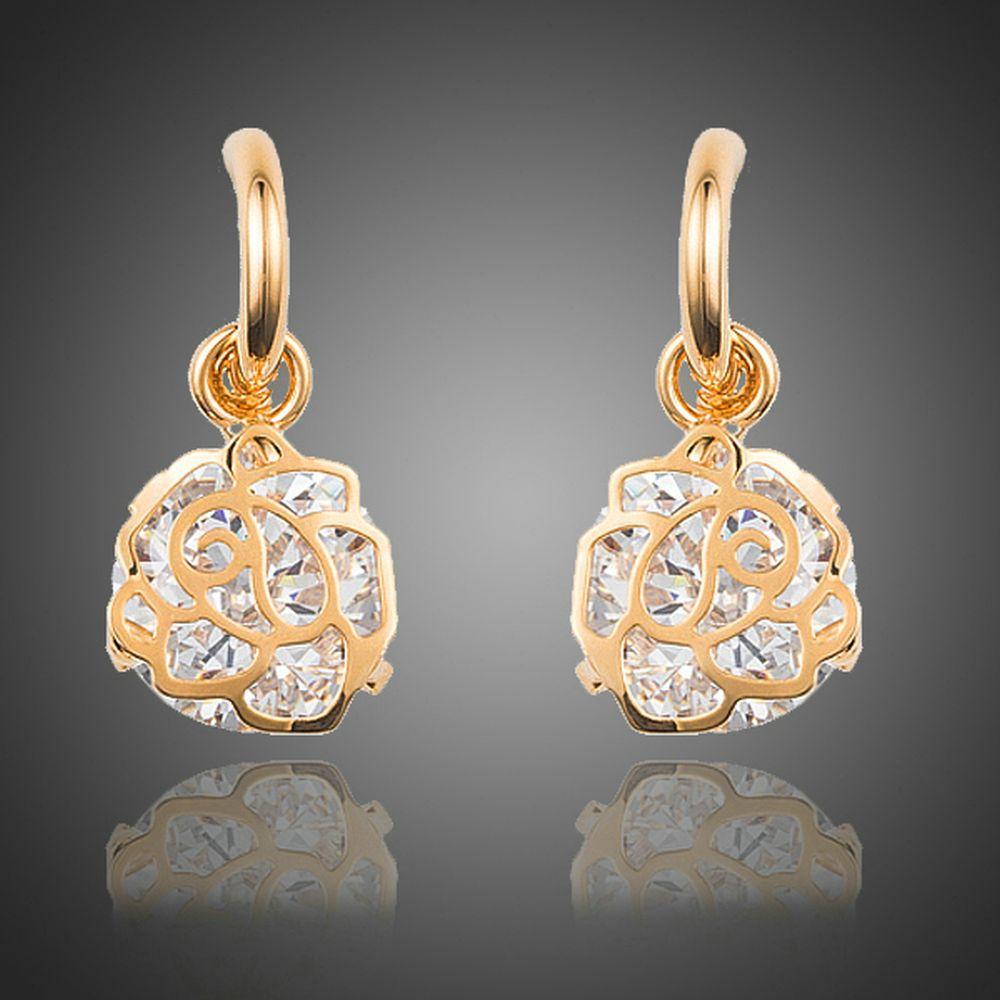 Round Cage Cubic Zirconia Dangle Drop Earrings - KHAISTA Fashion Jewellery