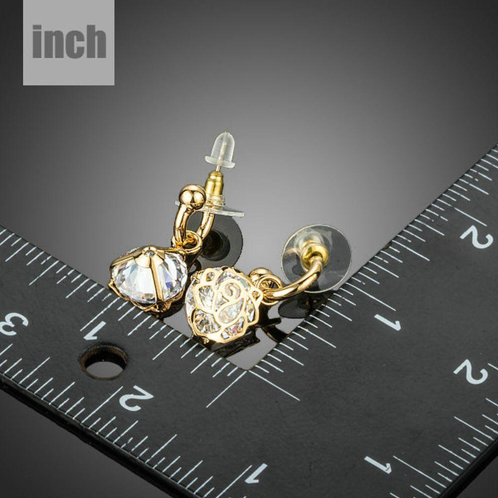 Round Cage Cubic Zirconia Dangle Drop Earrings - KHAISTA Fashion Jewellery