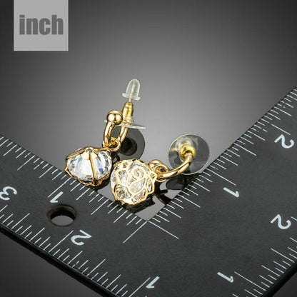 Round Cage Cubic Zirconia Dangle Drop Earrings - KHAISTA Fashion Jewellery