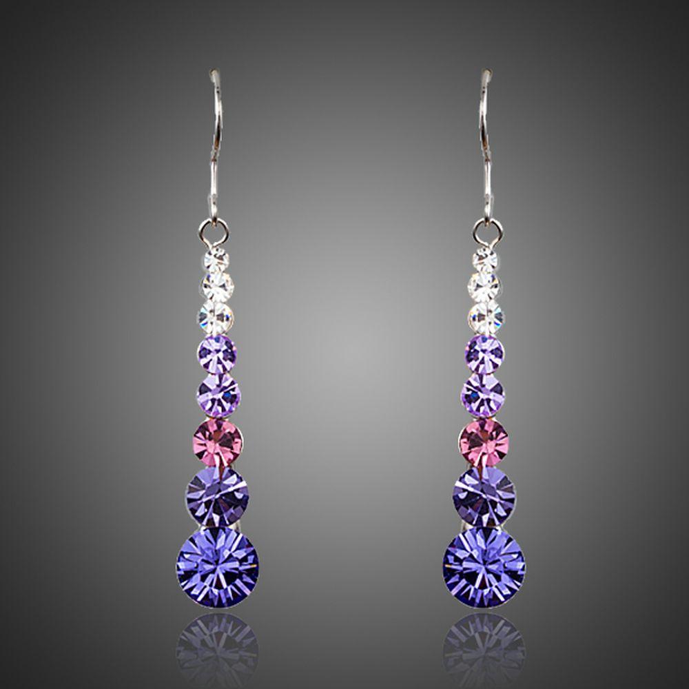 Round Crystal Drop Earrings - KHAISTA Fashion Jewellery