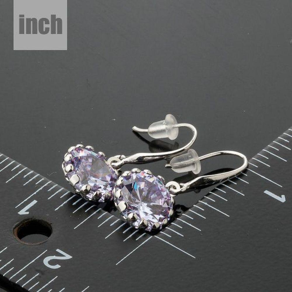 Round Cubic Zirconia Drop Earrings - KHAISTA Fashion Jewellery