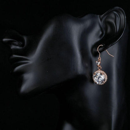 Round Cubic Zirconia Fashion Drop Earrings - KHAISTA Fashion Jewellery