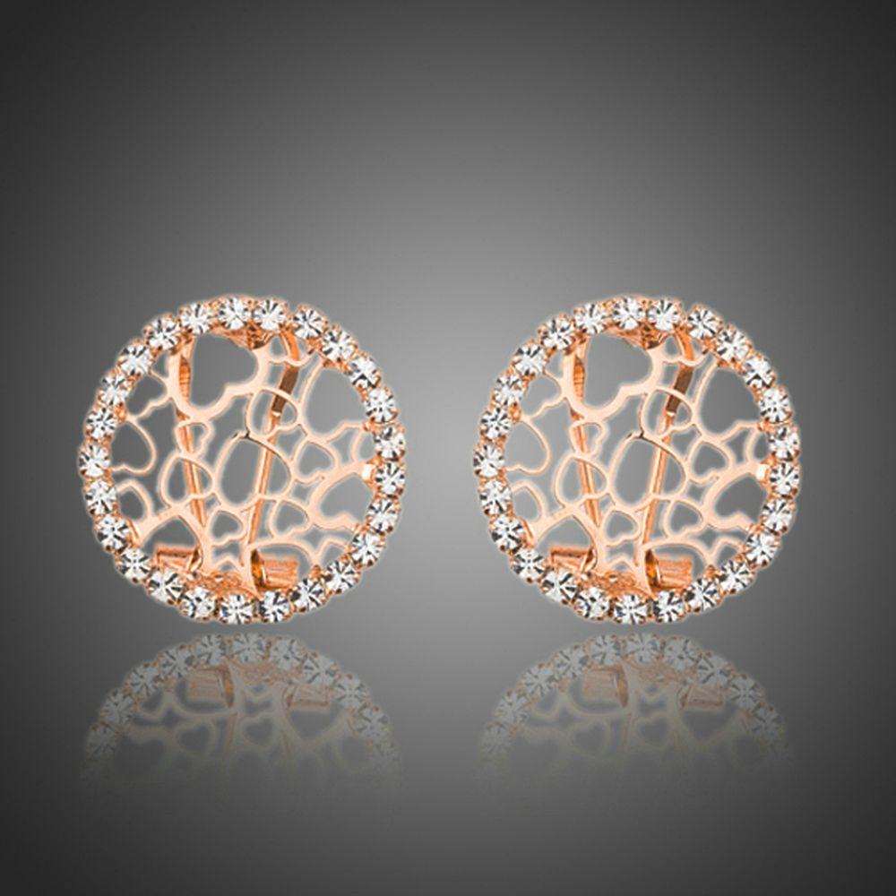 Round Cubic Zirconia Hearts Clip Earrings - KHAISTA Fashion Jewellery