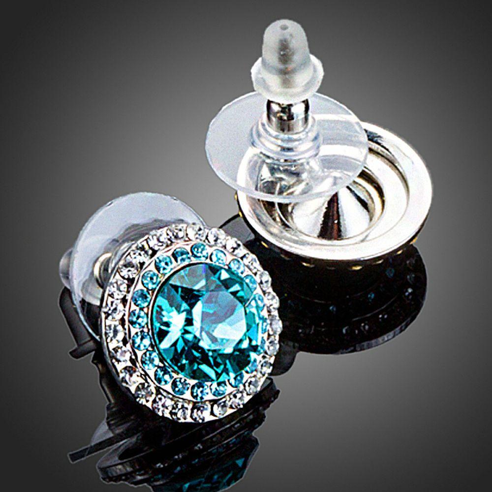 Round Deep Sea Stud Earrings - KHAISTA Fashion Jewellery